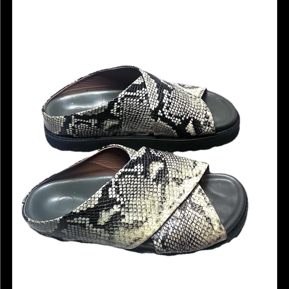Ganni Snakeskin Pattern Slides - Picture 2 of 8